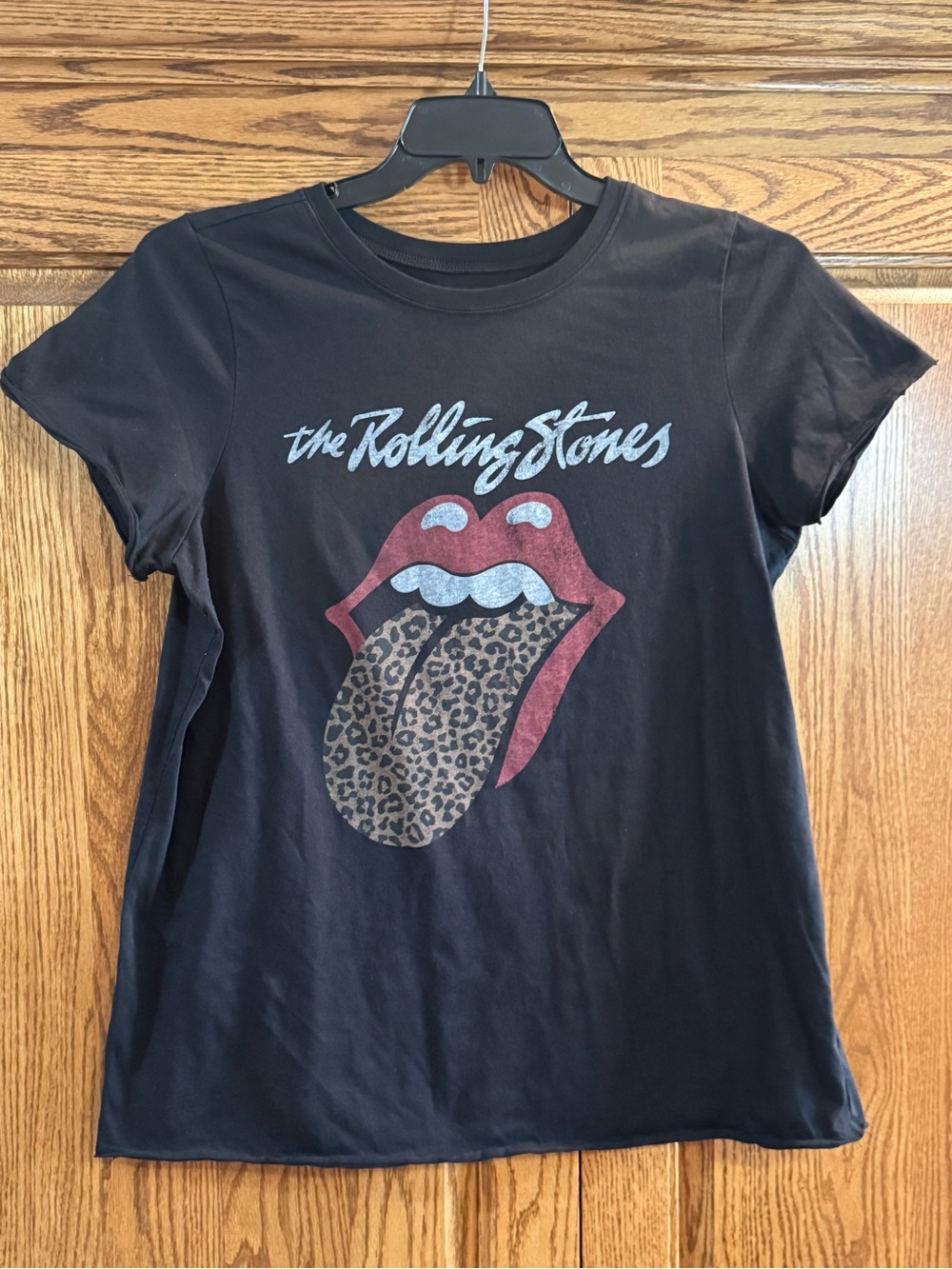 torrid Black Rolling Stones Leopard Tongue Graphic Tee